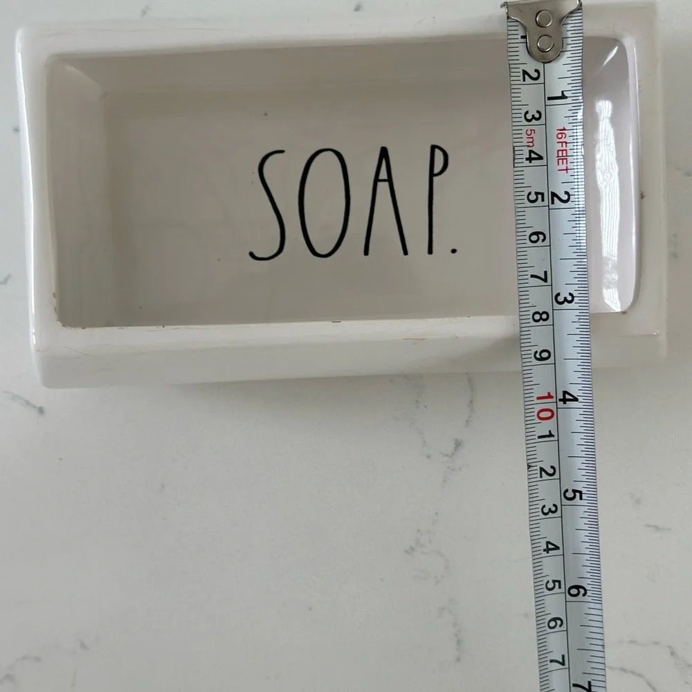 Rae Dunn “SOAP” Ceramic Soap Dish – Neutral White 🧼✨ - Picture 3 of 6